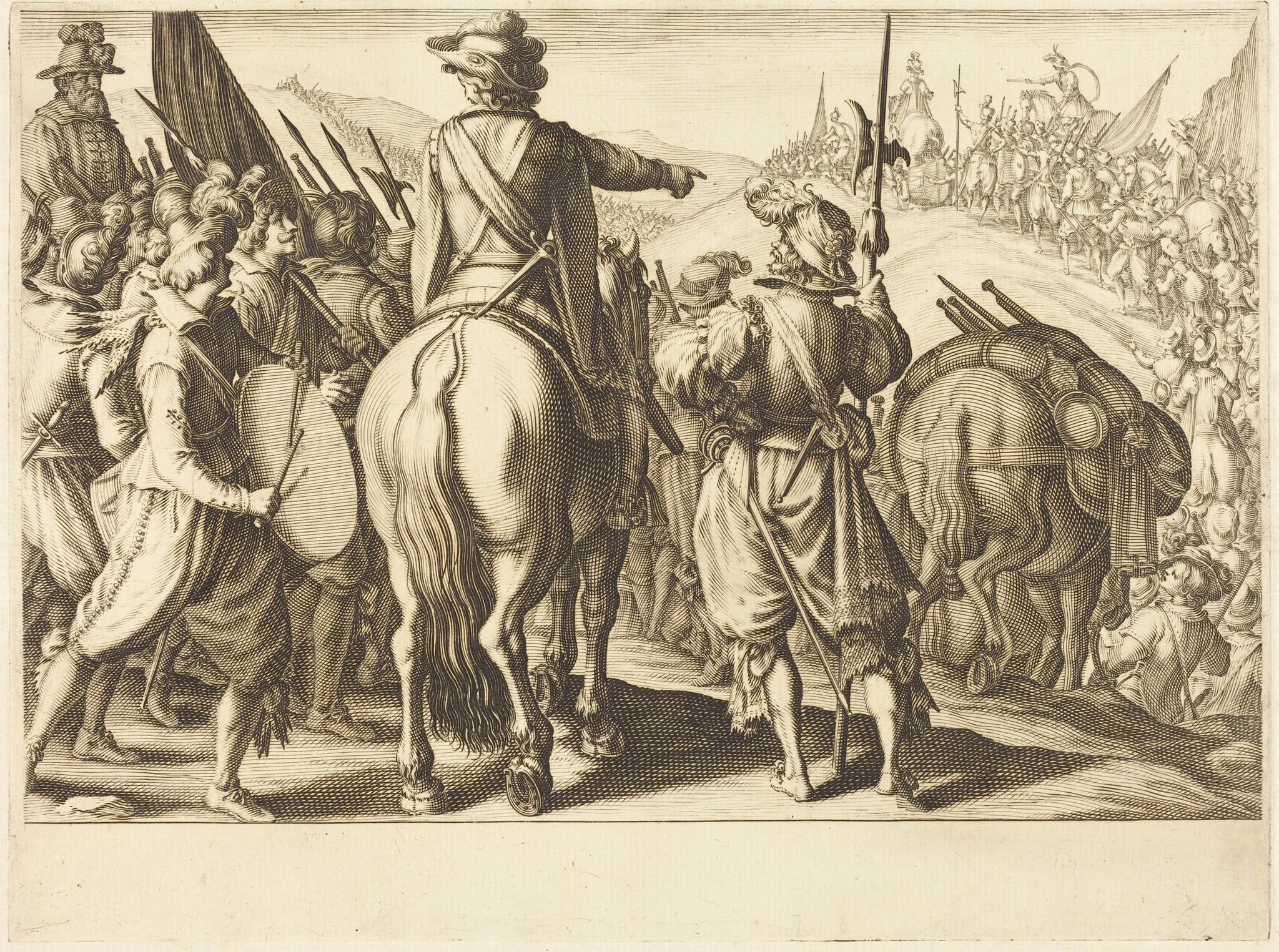 The Troops on the March, detail