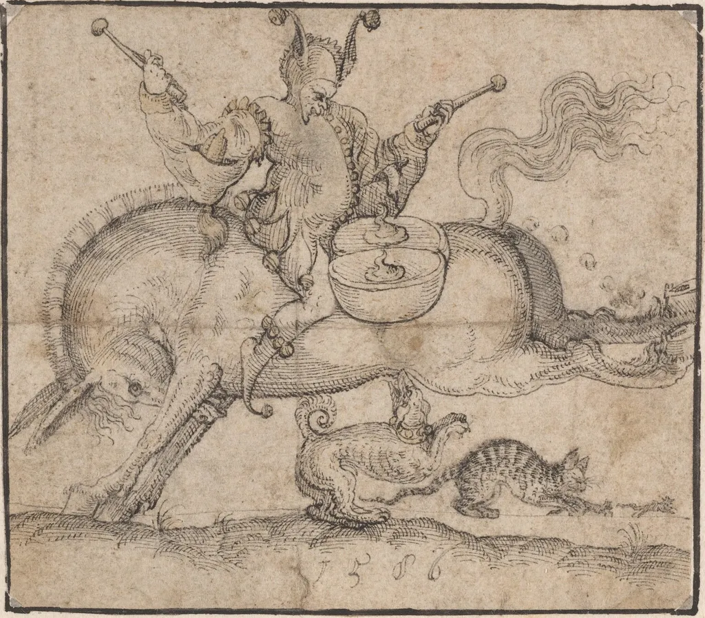 The Jester, by Jost Amman, ink, 1586