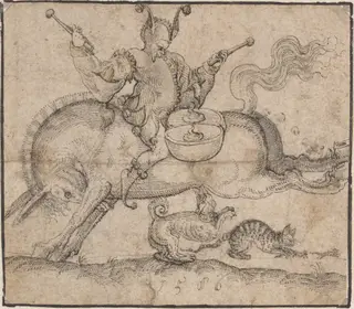 The Jester, by Jost Amman, ink, 1586