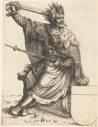 Ferdinand I, by Augustin Hirschvogel, ink, 1546
