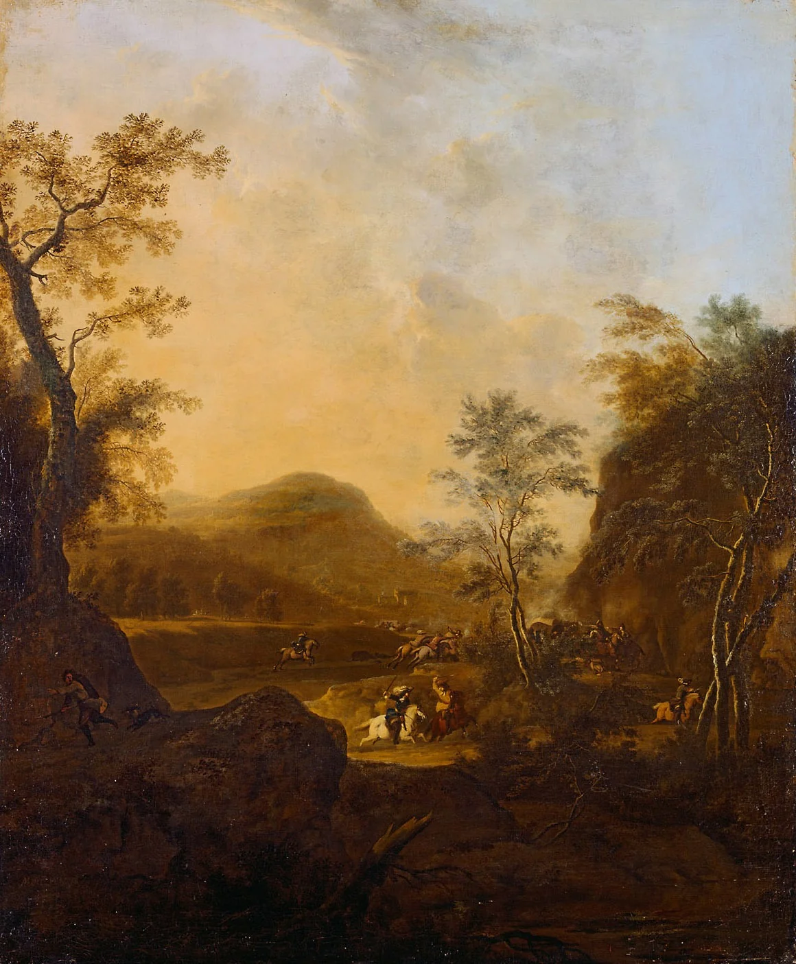 Landschaft mit kämpfenden Reitern, detail