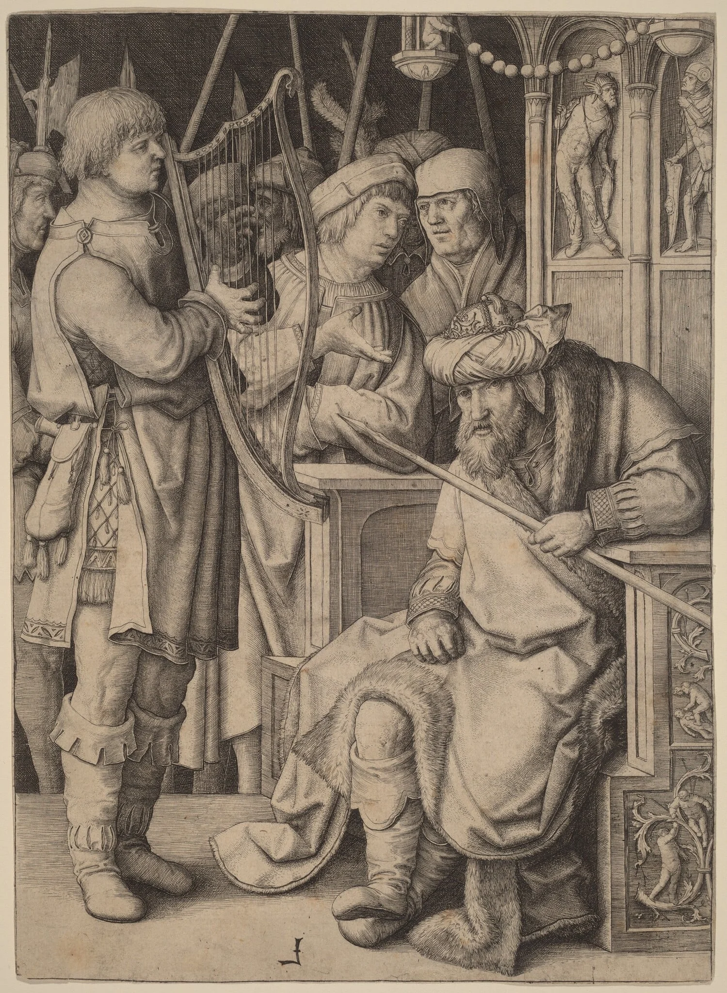 David Playing the Harp before Saul, detail