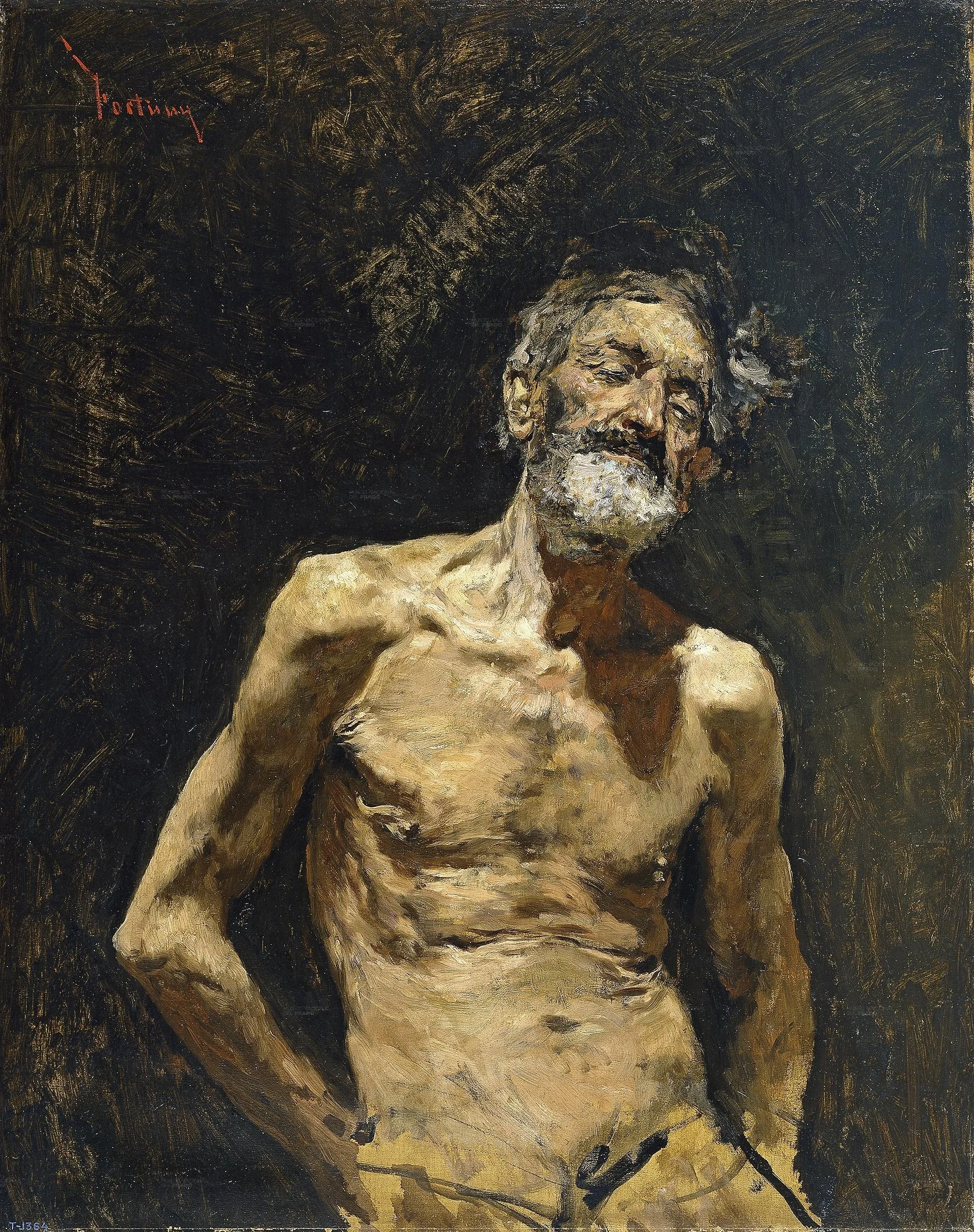 Nude Old Man in the Sun, detail