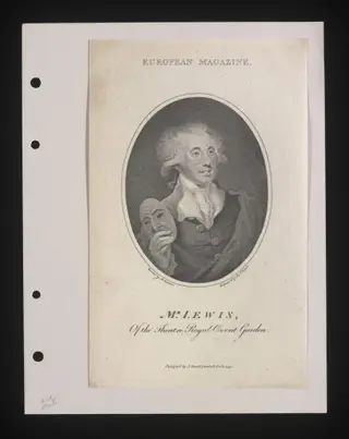 Mr. Lewis of the Theatre Royal Covent Garden, by J Corner, 1790