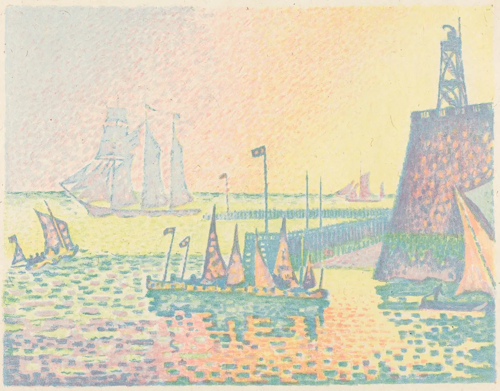 Evening (Le soir), by Paul Signac, ink, 1898