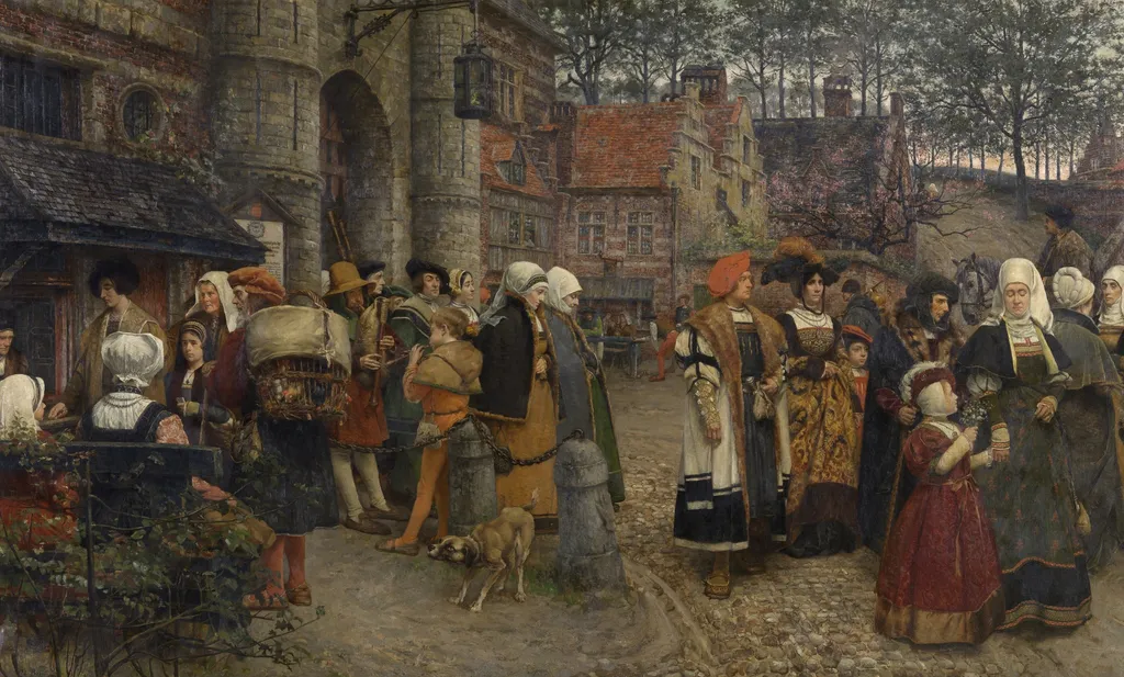 Within the Walls of Antwerp in 1550, by Charles Boom, oil, 1901