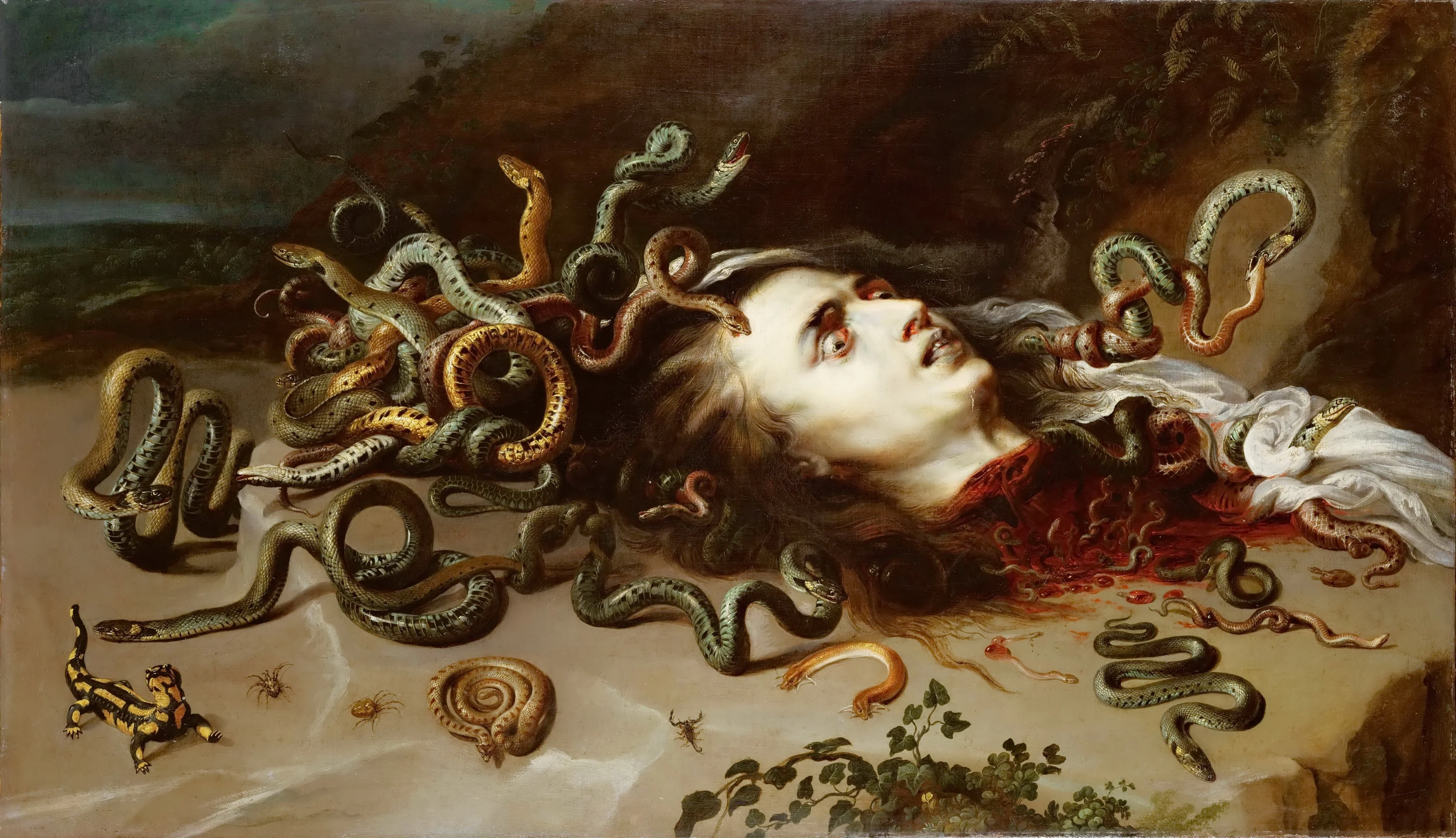 Head of Medusa, detail