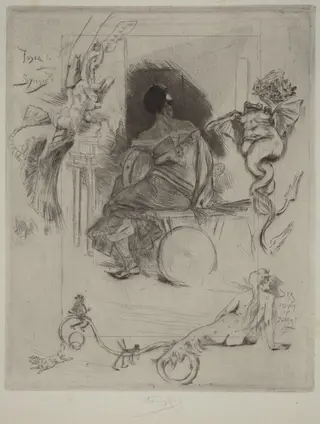 La Dernière Maja, by Félicien Rops, ink, 1880