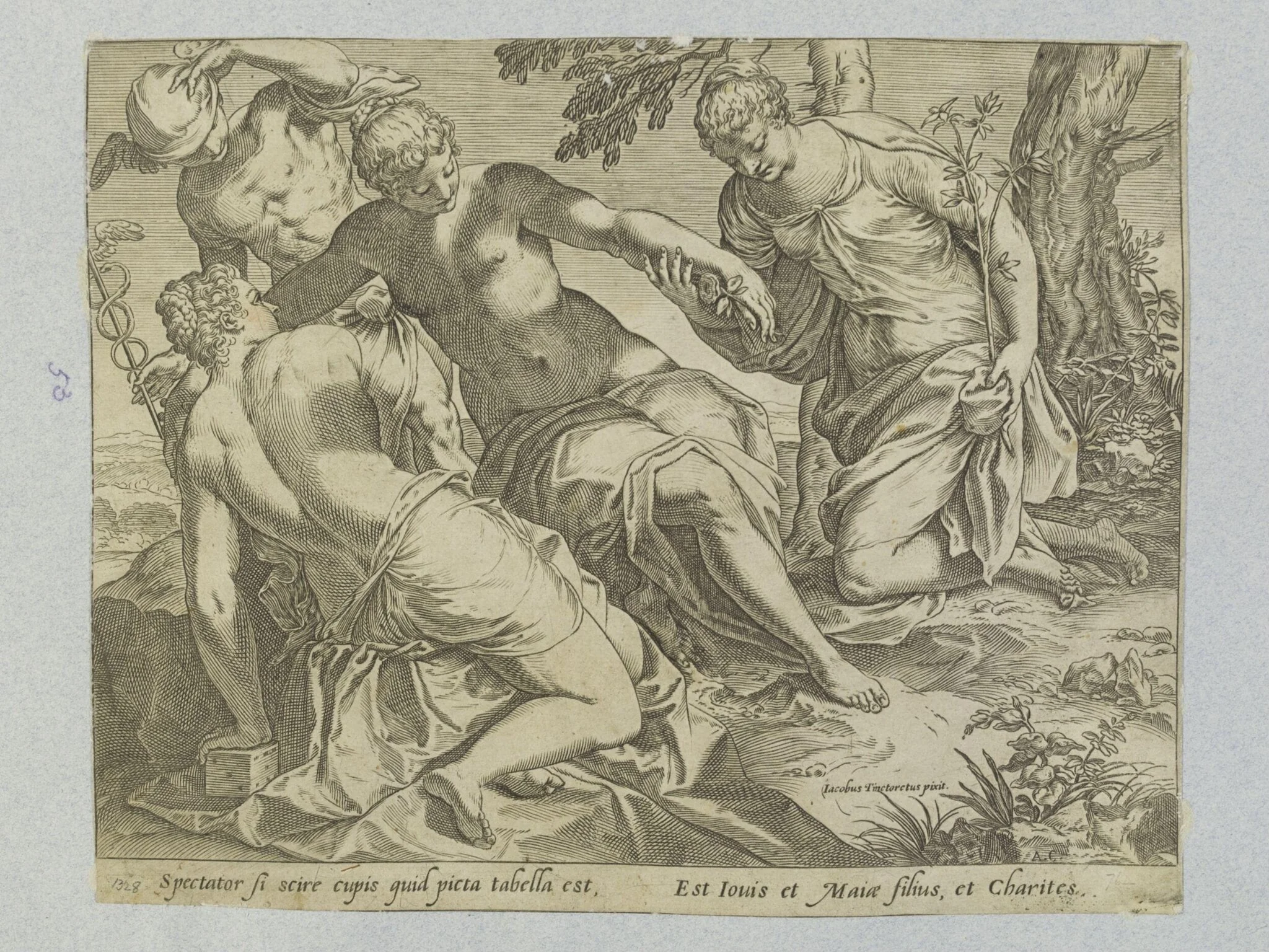 Mercury and the Graces, detail