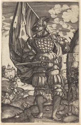 The Standard Bearer, by Monogrammist FG, ink, 1526
