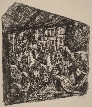 Aufzug der Polizei von Bagdad, by Paul Gangolf, ink, 1879