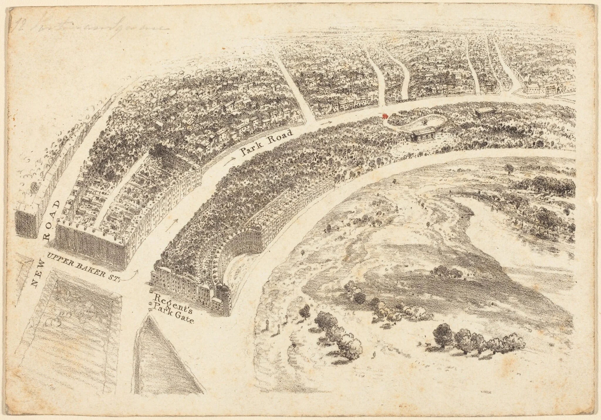 Invitation? with Aerial View of Regent's Park, detail