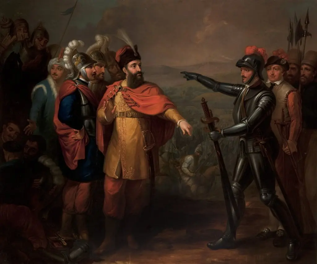 King Jagiełło and the Teutonic Knights, by Józef Peszka, oil, 1809