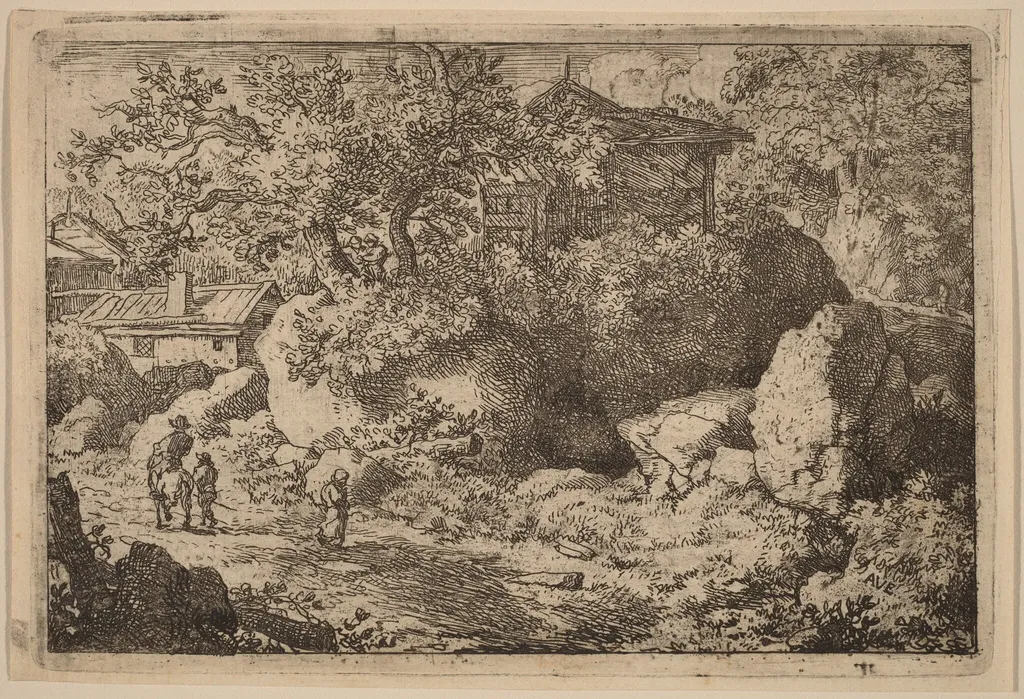 Peasant on Horseback, by Allart van Everdingen, ink, 1650