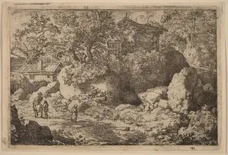 Peasant on Horseback, by Allart van Everdingen, ink, 1650