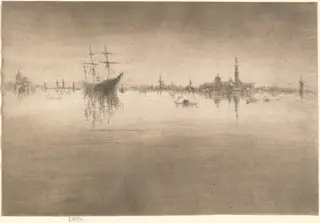 Nocturne, by James McNeill Whistler, ink, 1880