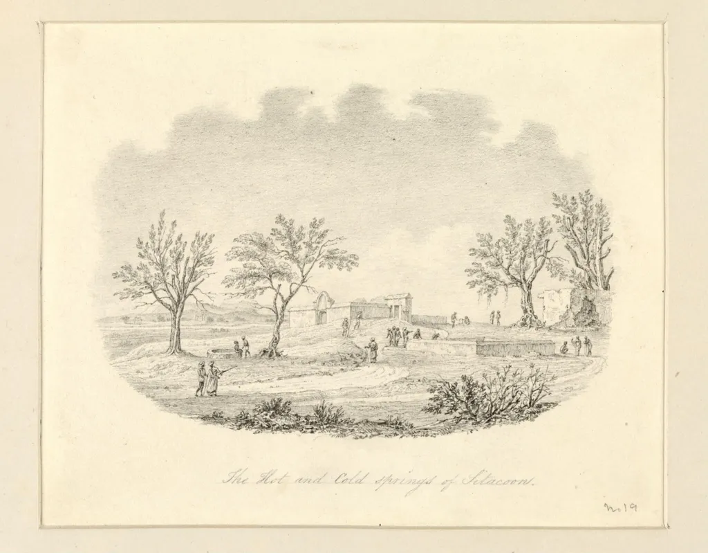 The hot and cold springs of Sitacoon, by Robert Captain Smith, 1828