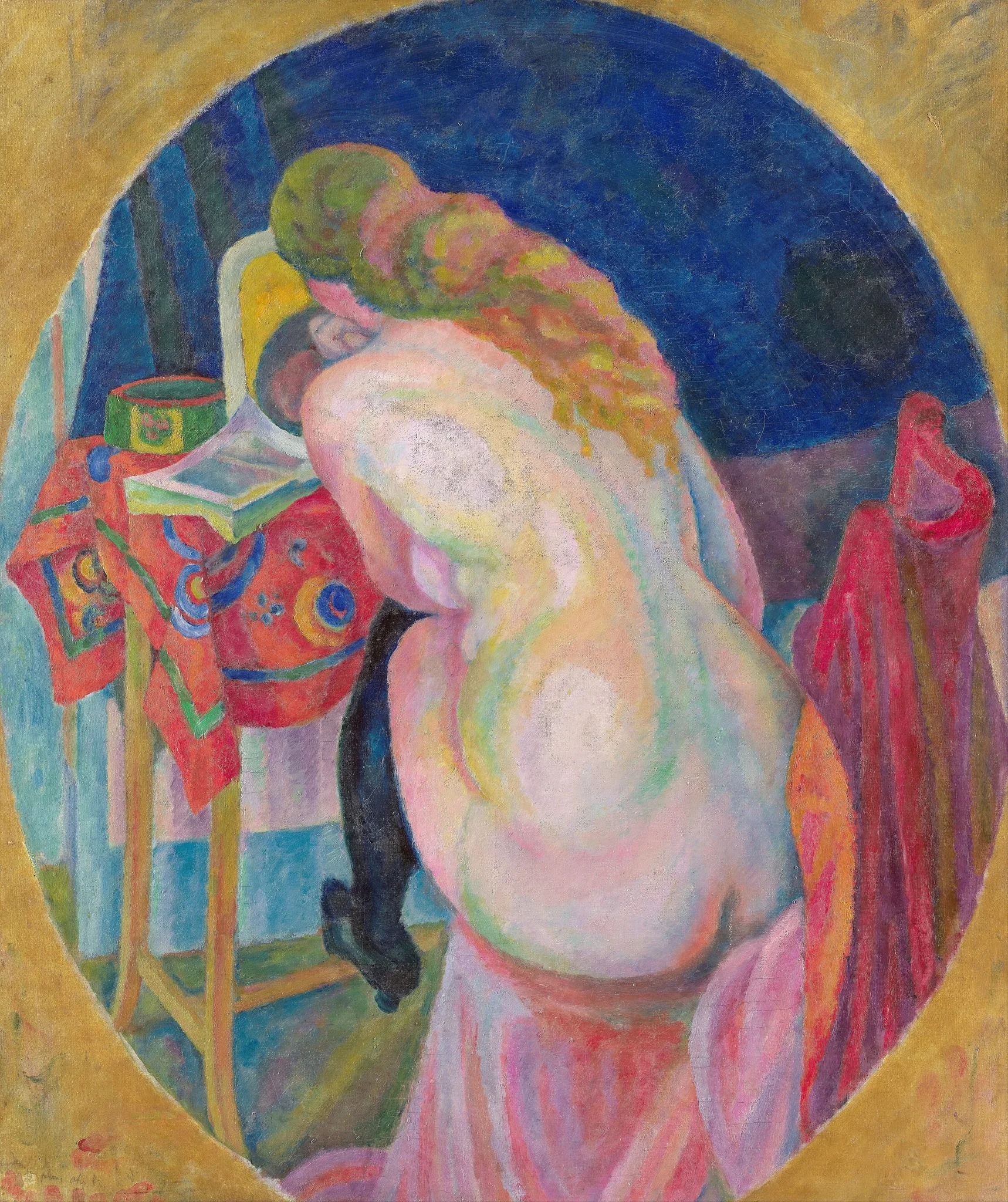 Female Nude Reading, detail