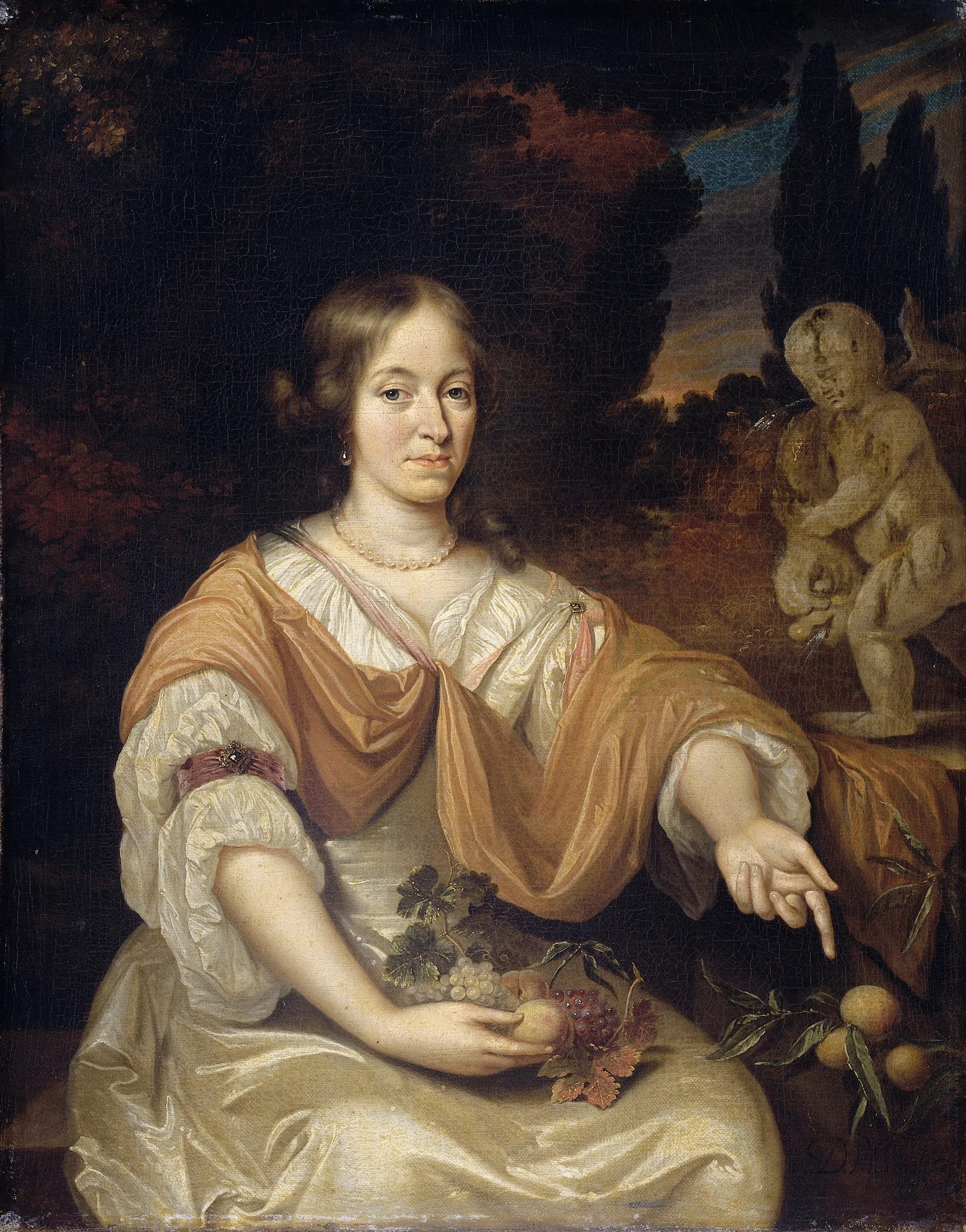 Portrait of Sara Pottey (1651-1705), wife of Johan van Bochoven, detail