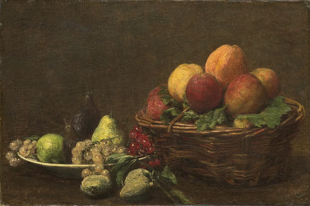 Still Life with Fruit, by Henri Fantin-Latour, oil, 1893