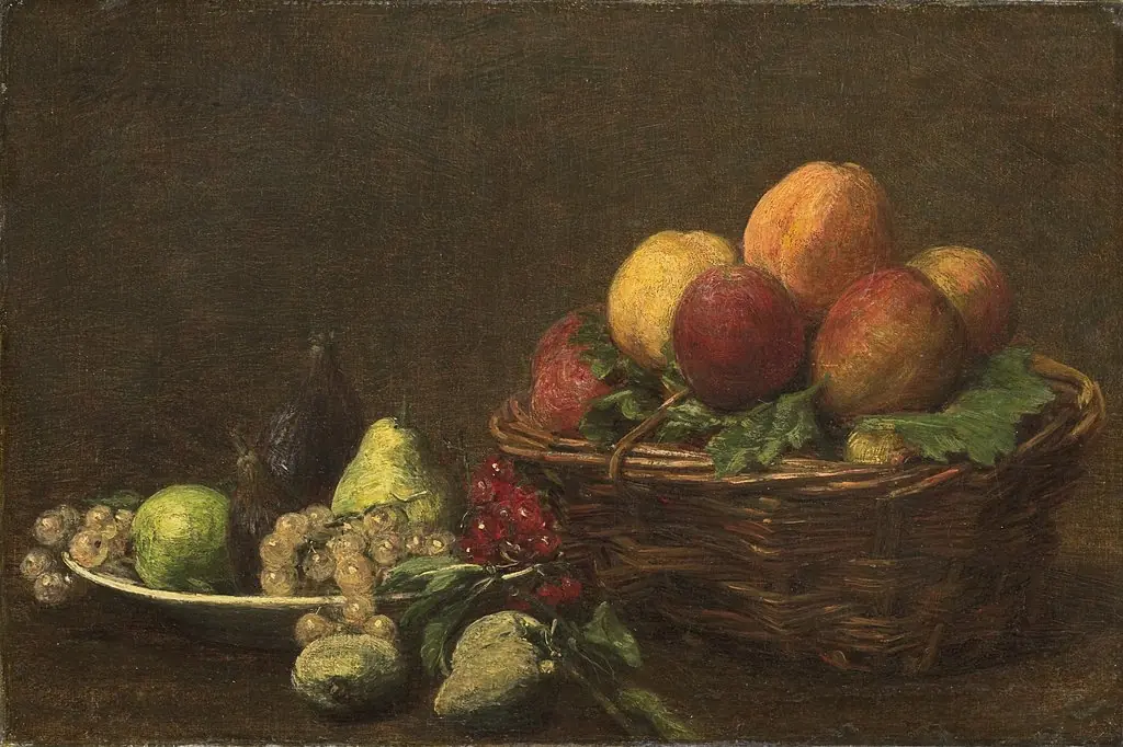 Still Life with Fruit, by Henri Fantin-Latour, oil, 1893