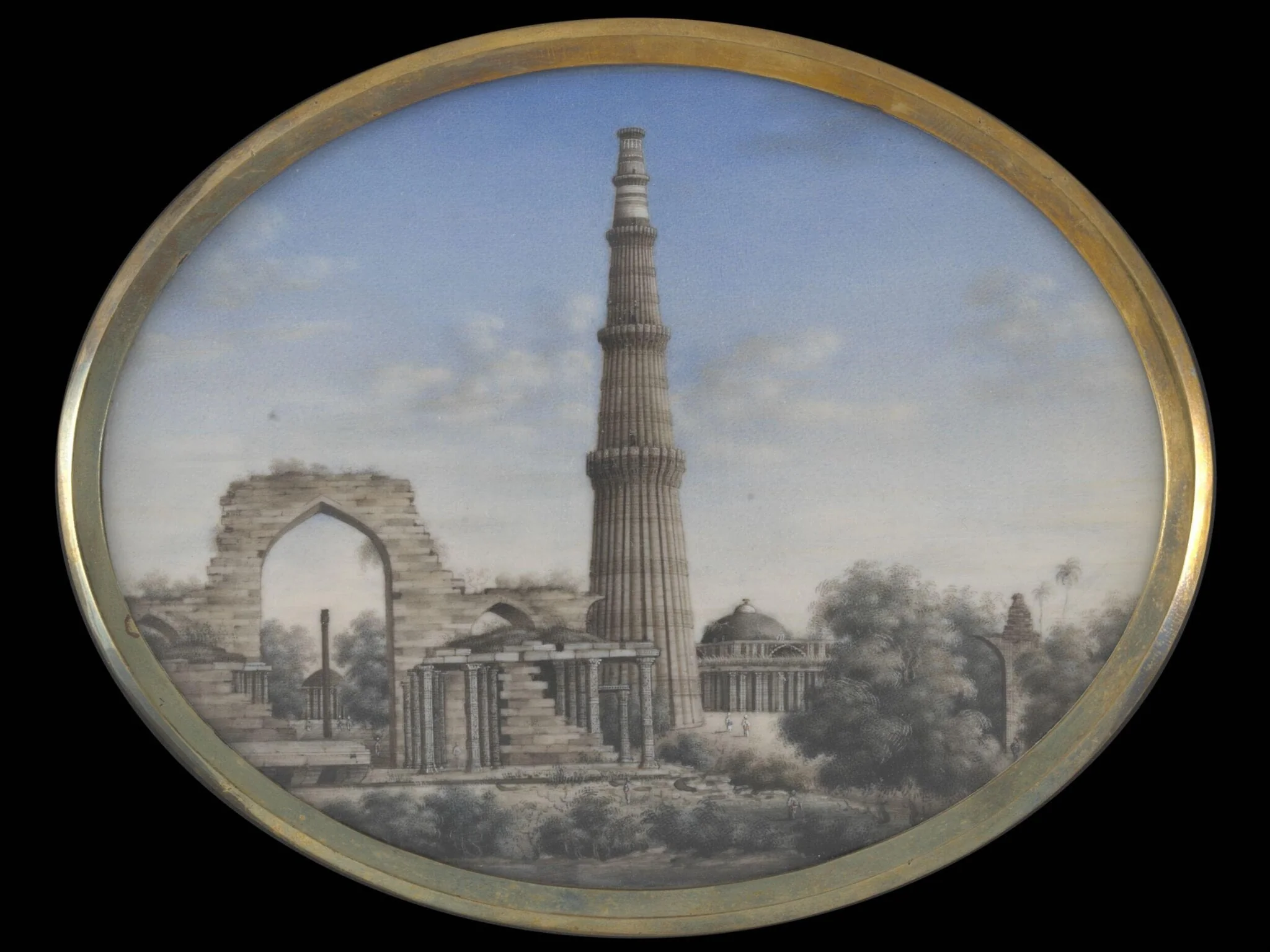 One of five views of Delhi., detail