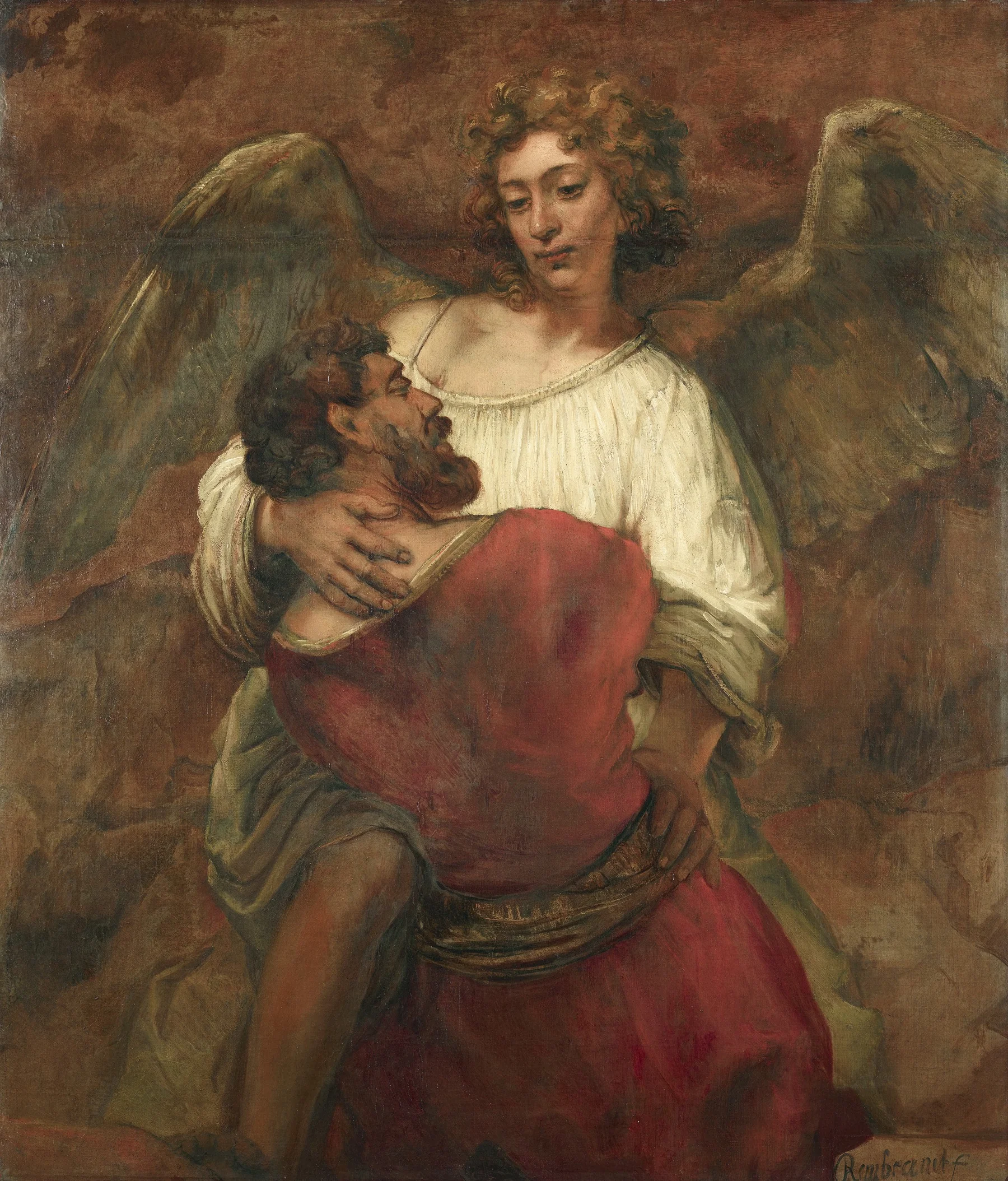 Jacob wrestling with the angel, detail
