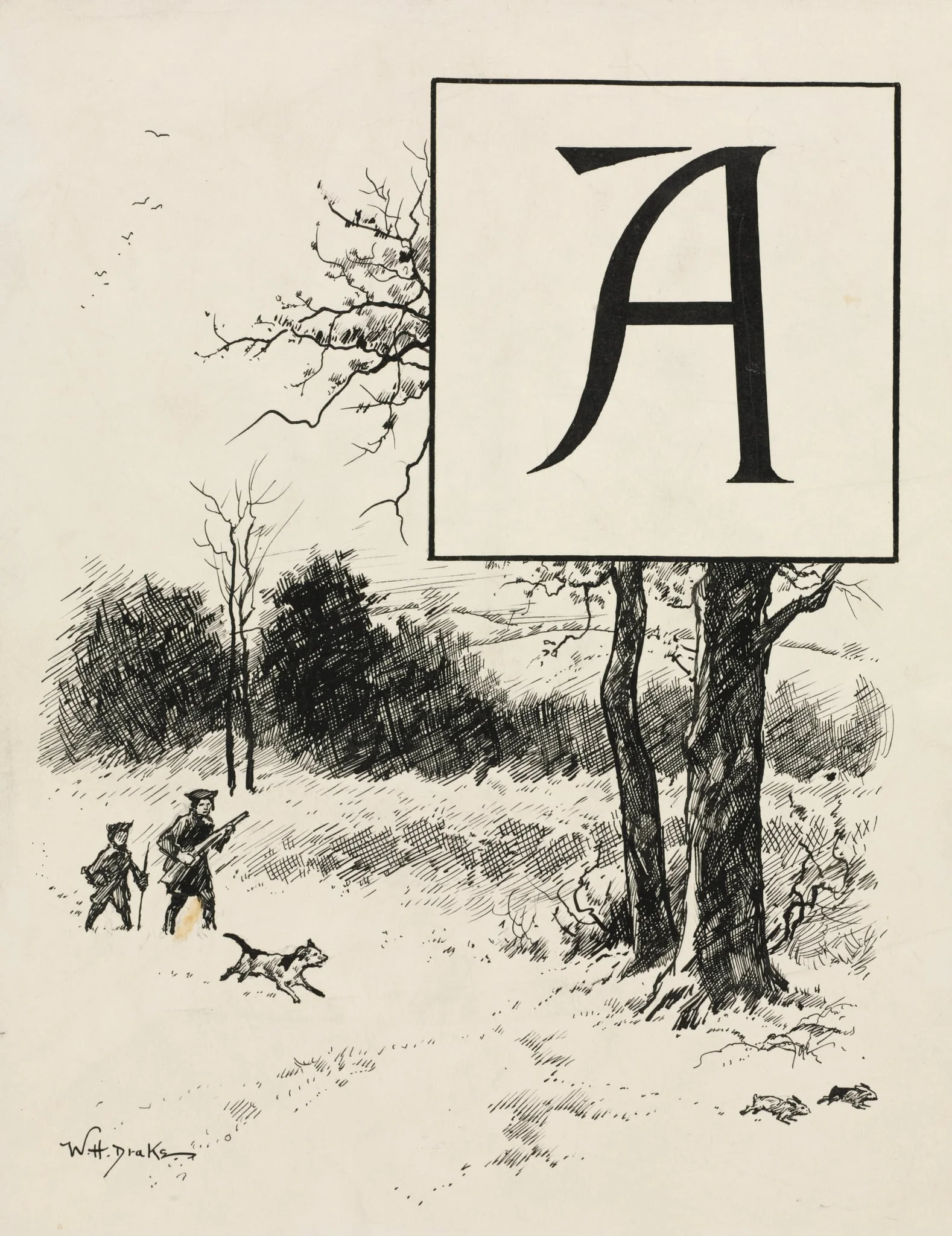 Inital A for Chapter VI from "Lorna Doone", detail
