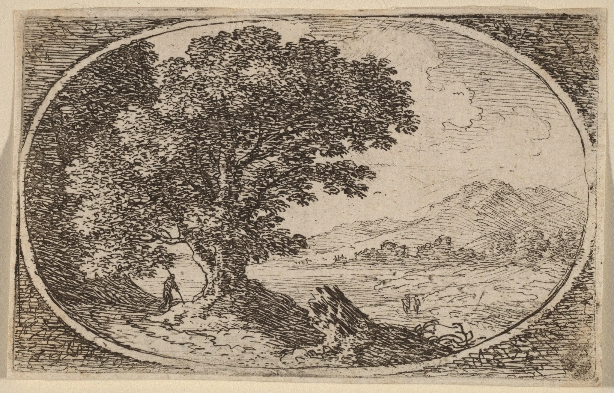 Path to Left of a Large Tree and a Stump, detail