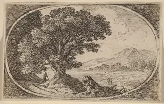Path to Left of a Large Tree and a Stump, by Herman van Swanevelt, ink, 1628