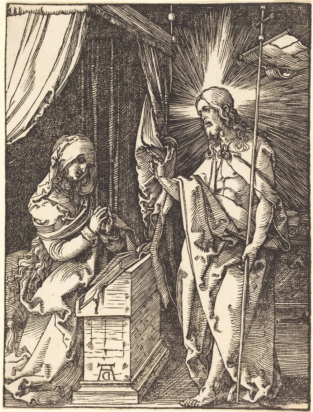 Christ Appearing to His Mother, by Albrecht Dürer, ink, 1510
