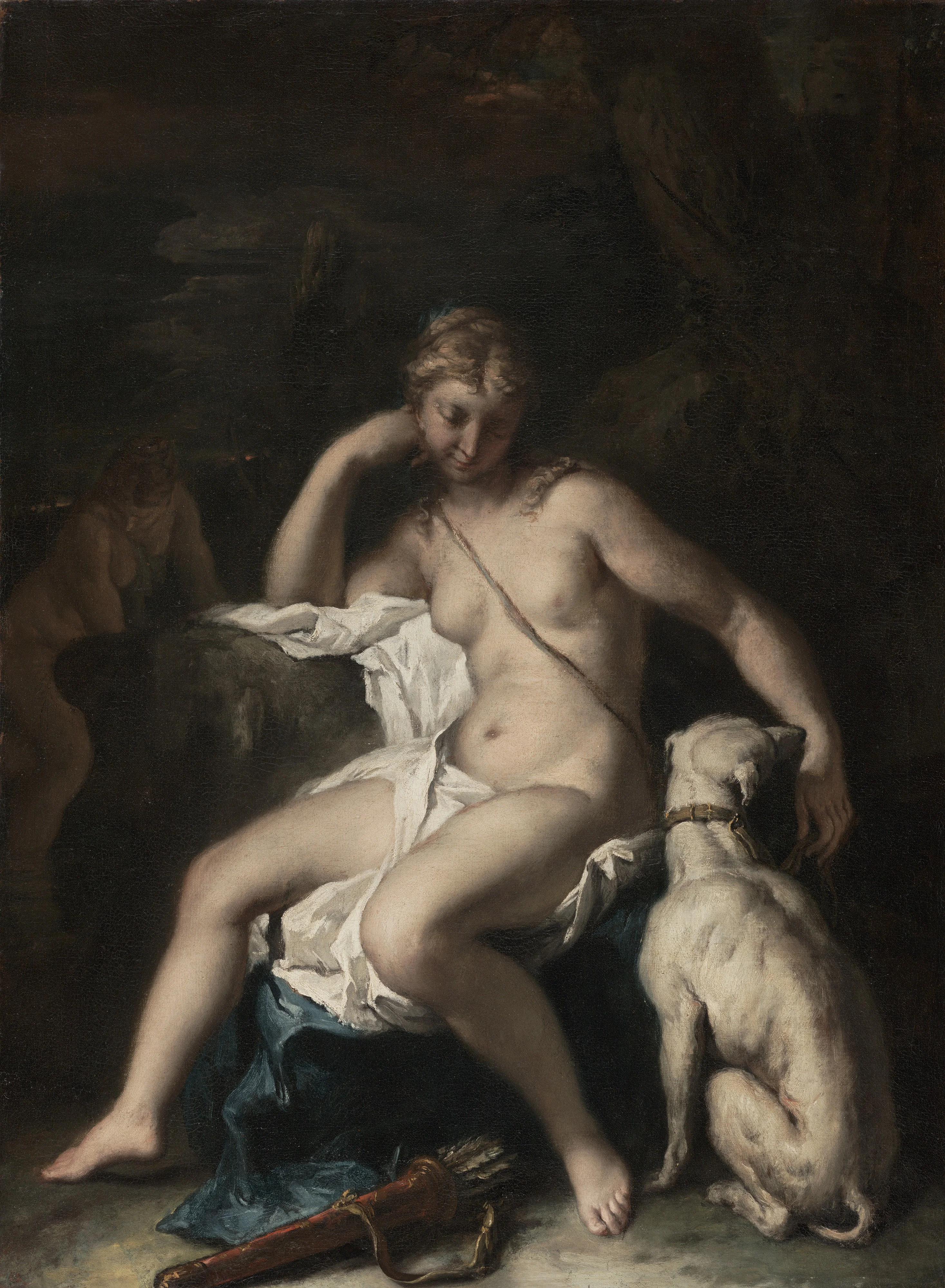 Diana and Her Dog, detail