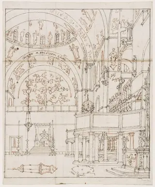 View of the interior of St. Mark's, Venice, by Canaletto