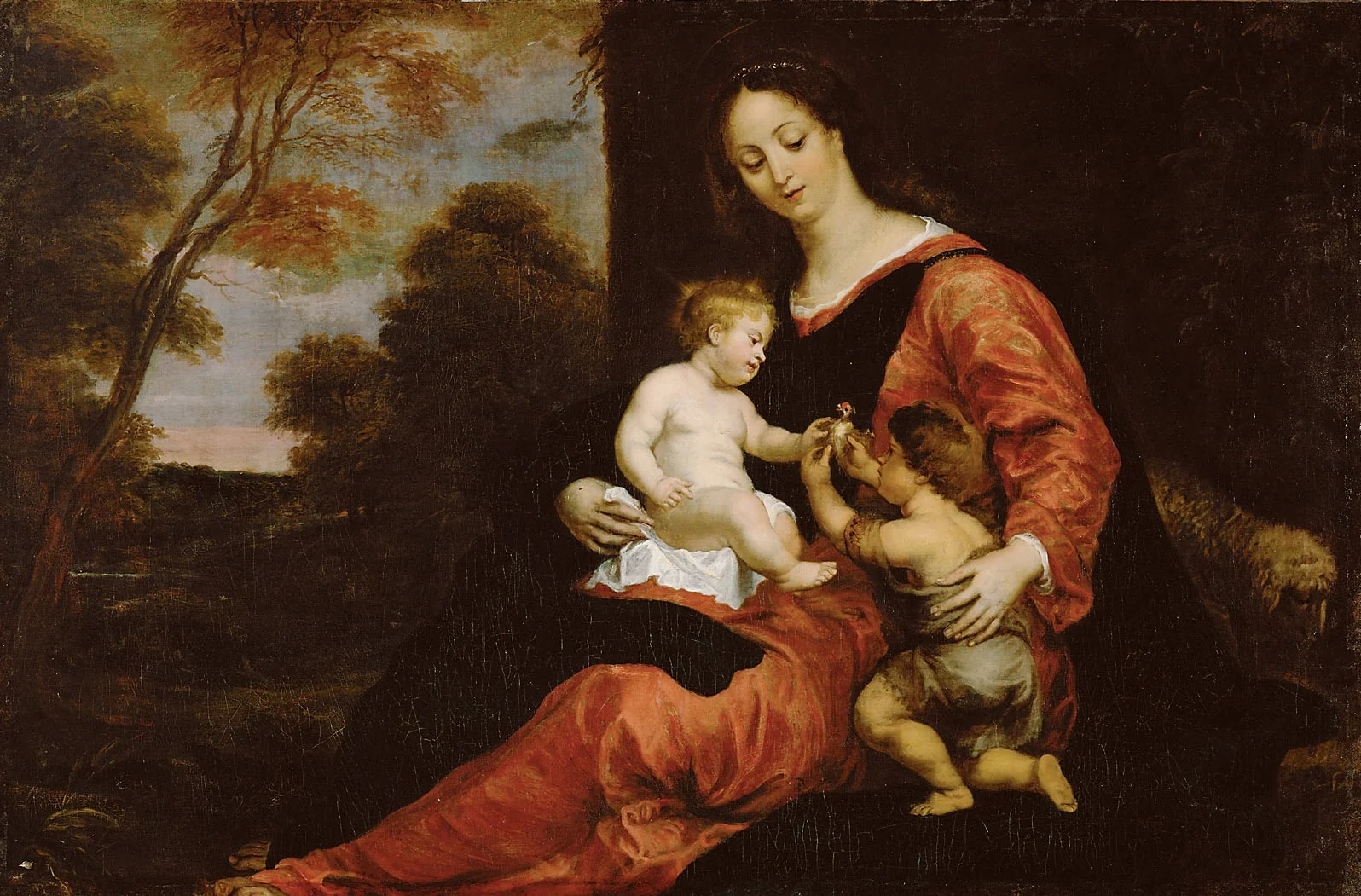 Mary and Child with John the Baptist, detail