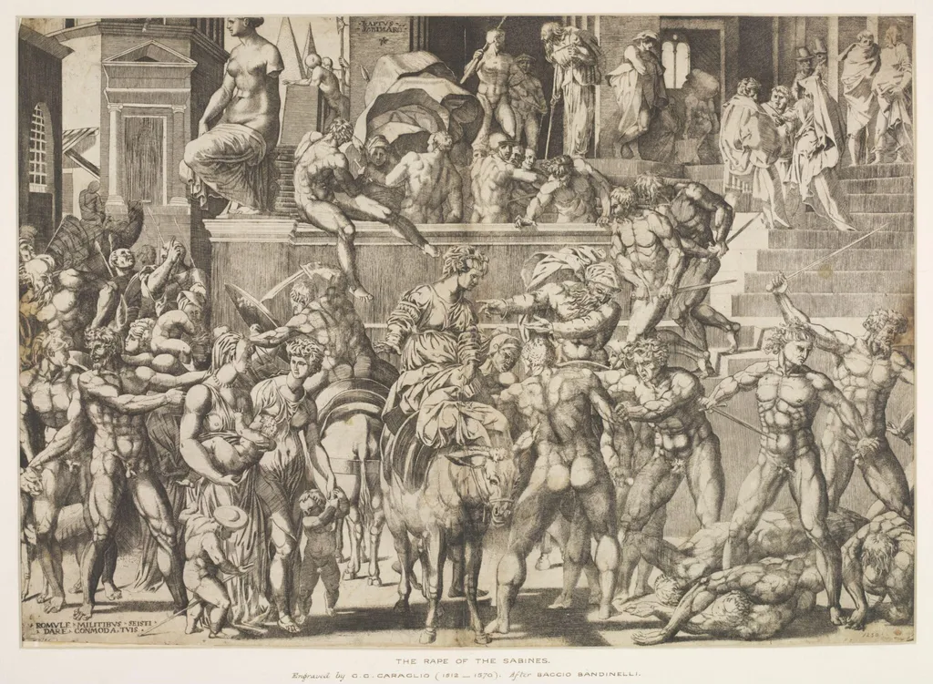 Rape of the Sabines, by Giovanni Jacopo Caraglio, 1550