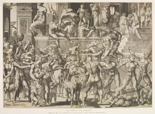 Rape of the Sabines, by Giovanni Jacopo Caraglio, 1550