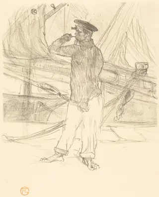 L'hareng saur, by Henri de Toulouse-Lautrec, ink, 1895