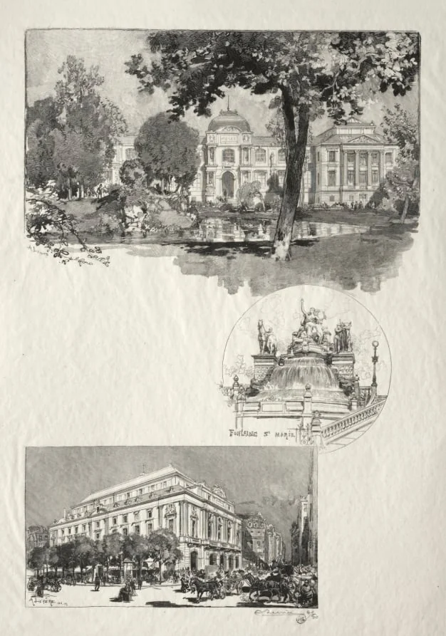 Rouen Illustré: La Musée; Fontaine St. Marie; Le Théâtre des Arts, detail