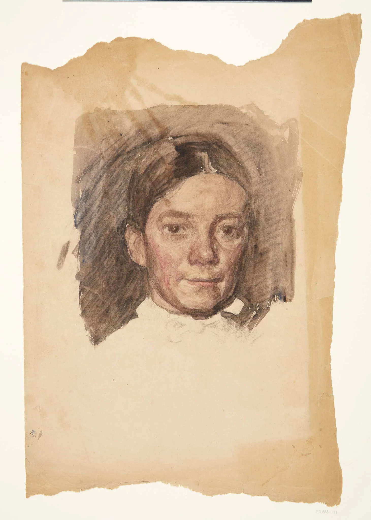 Portræt af kunstnerens hustru Elise, detail