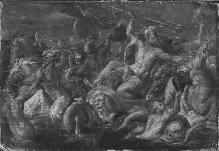 Neptun mit Tritonen (zugeschrieben), detail
