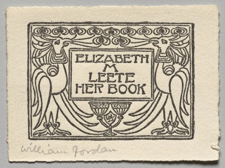 Bookplate: Elizabeth M. Leete, detail