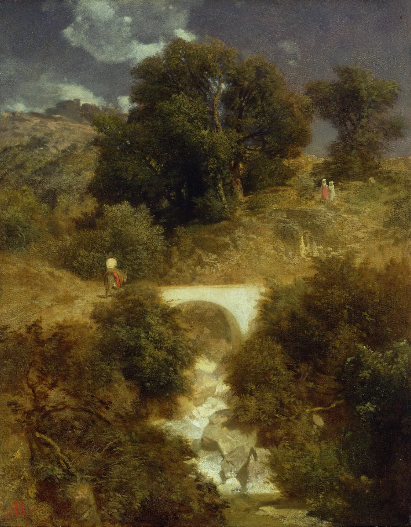 Roman Landscape with a Bridge, detail