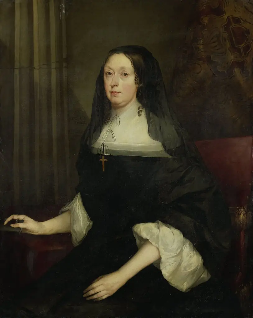 Portrait of a woman, by Pieter Borsseler, oil, 1664