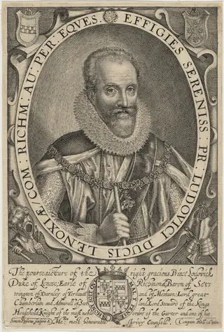 Ludovic Stuart, Duke of Lennox and Richmond, by Simon van de Passe, ink, 1621