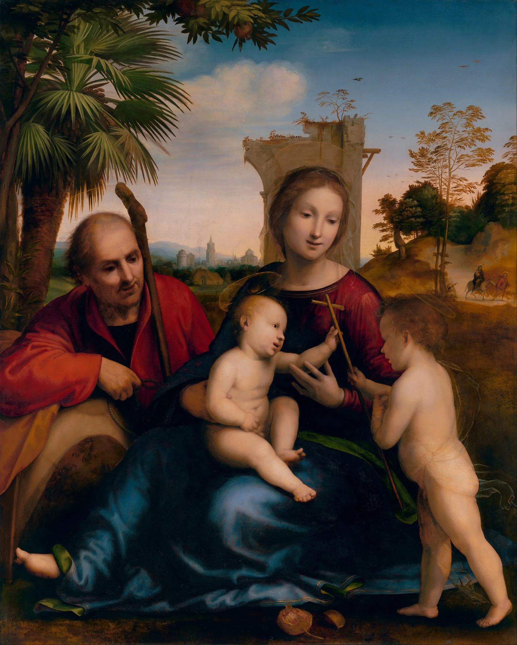 The Rest on the Flight into Egypt with St. John the Baptist, detail