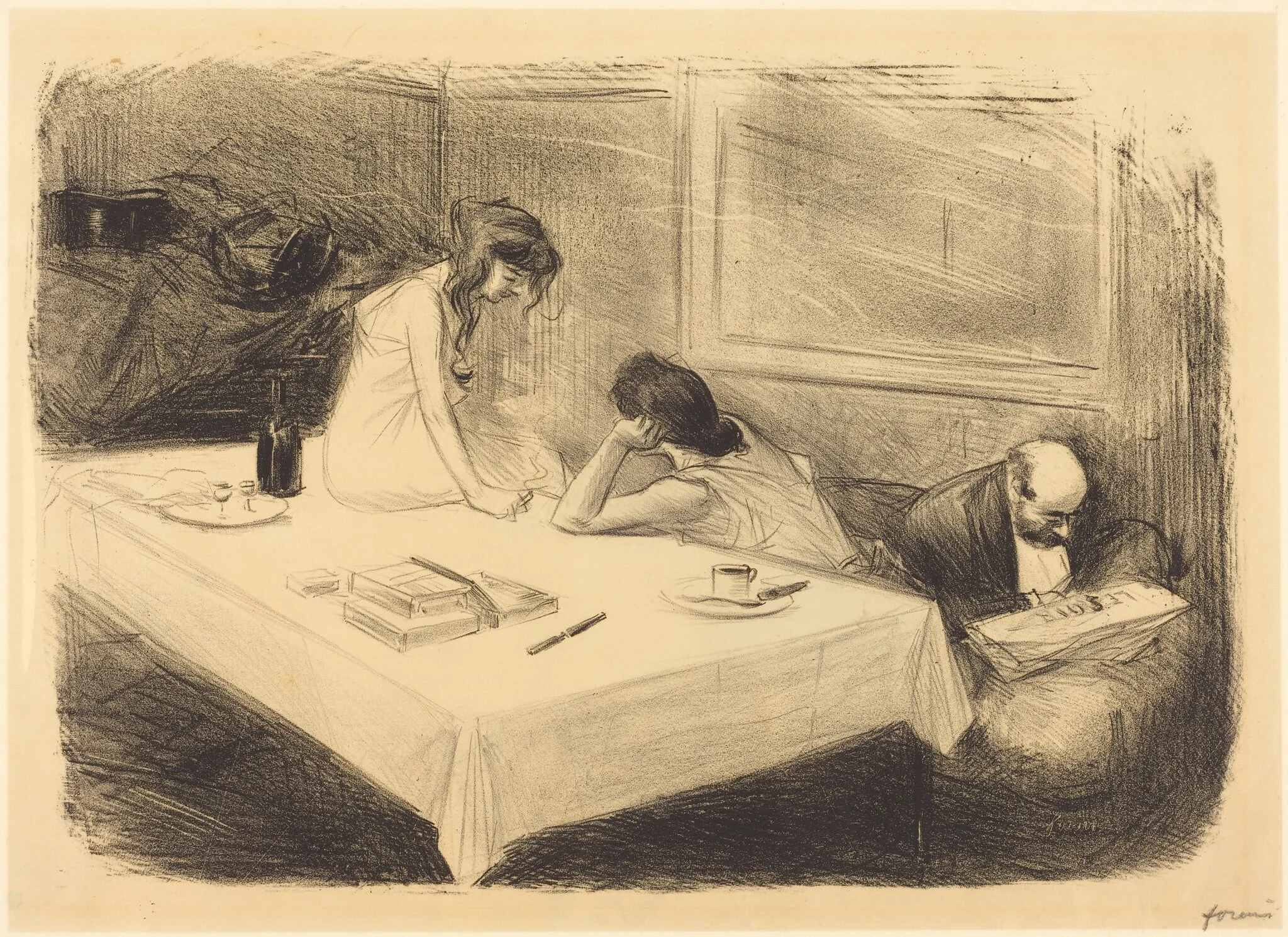 Le cabinet particulier (1ère planche) (The Private Room) (first plate), detail