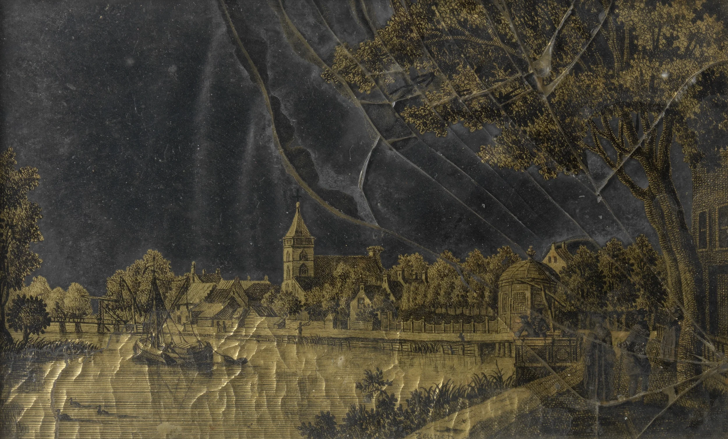 View of the Town of Vreeland on the Vecht River, detail