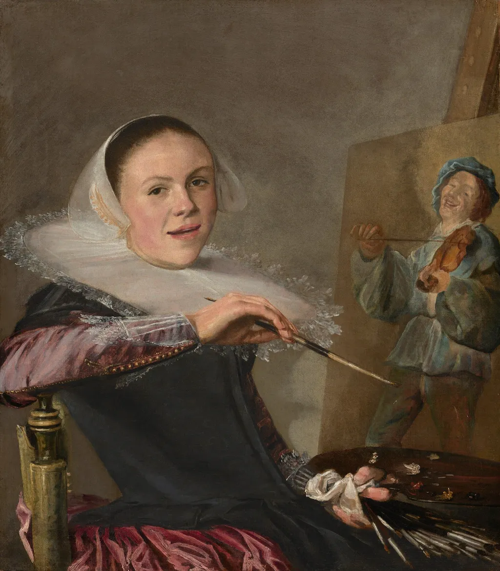 Self-Portrait, by Judith Leyster, oil, 1630