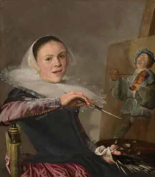 Self-Portrait, by Judith Leyster, oil, 1630