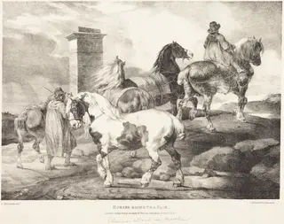 Horses Going to a Fair, by Théodore Géricault, ink, 1821